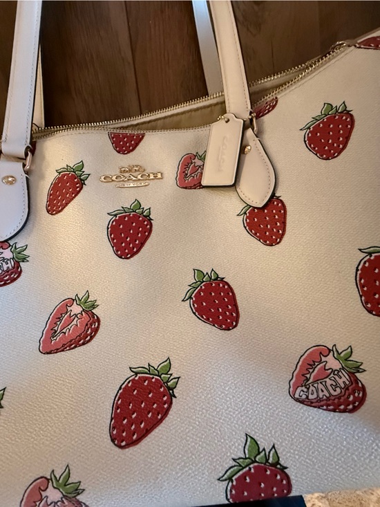 Coach Handbags - Coach White Strawberry Print Tote